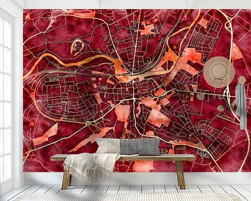 Kaart van Weißenfels in de stijl 'Amber Autumn'