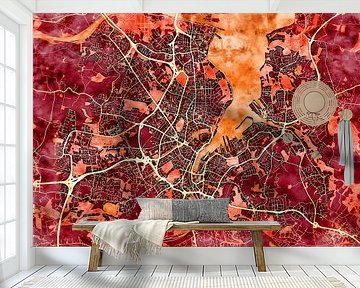 Kaart van Kiel in de stijl 'Amber Autumn'