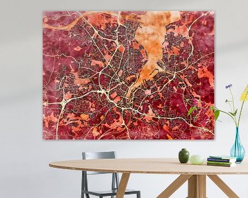 Map of Kiel with the style 'Amber Autumn' by Maporia