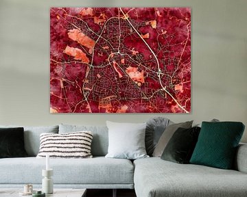 Kaart van Pinneberg in de stijl 'Amber Autumn' van Maporia