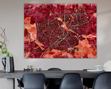 Kaart van Ahrensburg in de stijl 'Amber Autumn' van Maporia