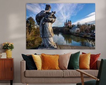 Limburg aan de Lahn, van de oude brug tot de kathedraal met stenen standbeeld van Fotos by Jan Wehnert