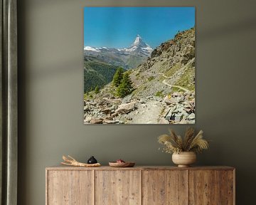 5-Seen-Wanderung mit Blick auf das Matterhorn, Zermatt, Wallis, Schweiz von Rene van der Meer