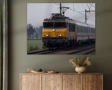 Trein NS 1739 met Duitse wagons in Nederlands landschap van Robin Jongerden