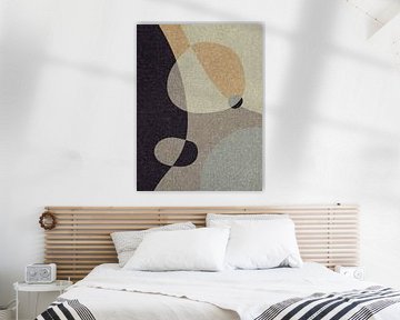 Abstract pebbles 2. Modern abstract retro  organic shapes art in earthy tints by Dina Dankers