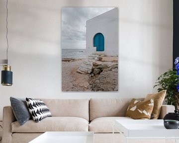 Maisons blanches sur la plage de Cala del Portitxol. Jávea, Espagne sur Manon Visser