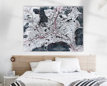 Kaart van Aalen in de stijl 'White Winter' van Maporia