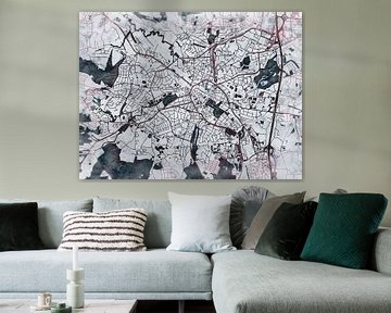 Karte von Bayreuth im stil 'White winter' von Maporia