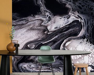 Liquid colors: black, gray, white and a little beige by Marjolijn van den Berg