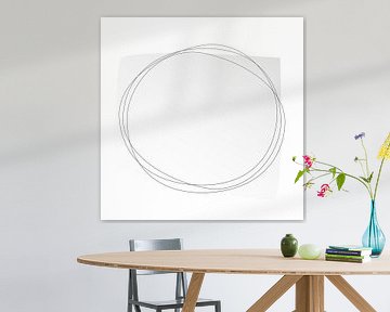 Line Art Circles Grayscale van studio jeska