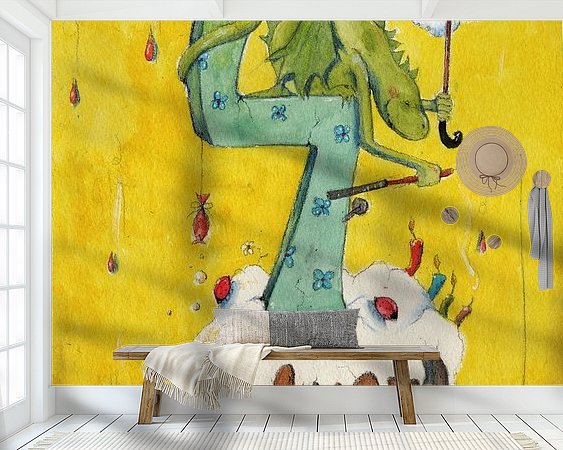 Voorbeeld van het werk in een kamer