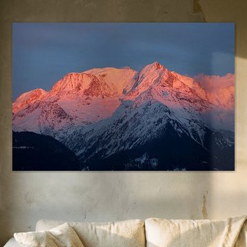 Coucher de soleil sur le Mont Blanc sur Menno Boermans
