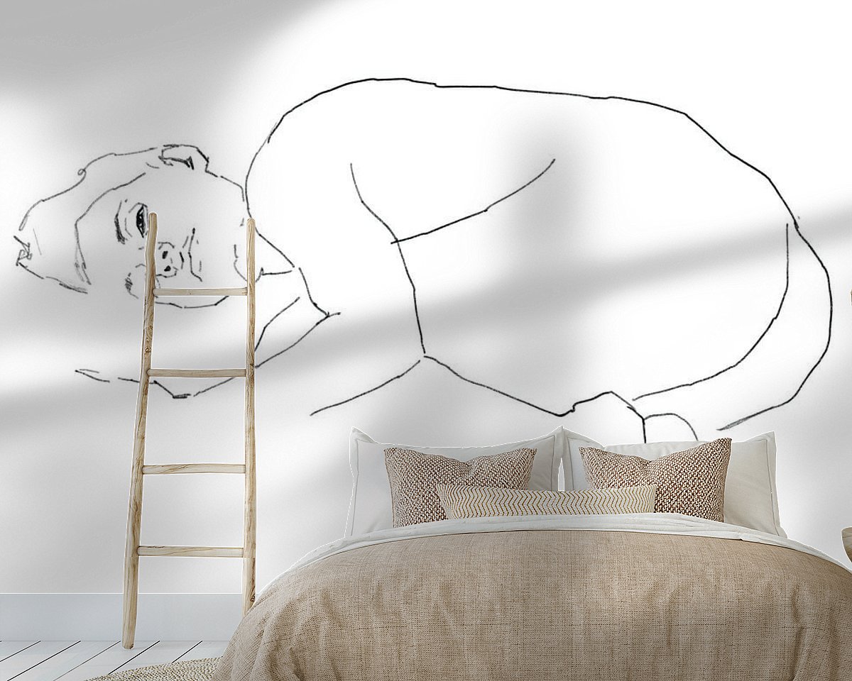 Voorbeeld van het werk in een kamer