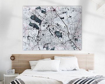Kaart van Pinneberg in de stijl 'White Winter' van Maporia