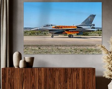 A Tiger from the Greek Air Force was on display during the NATO Tiger Meet 2016 at Spanish Zaragoza 