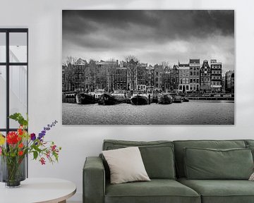 Blick über Amsterdam schwarz und weiß von Thea.Photo