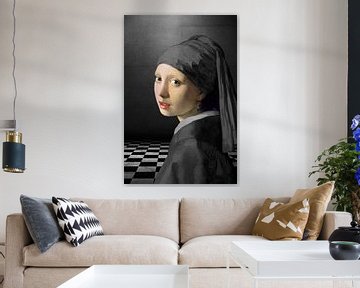 Meisje met de Parel – The almost Black & White Edition van Marja van den Hurk