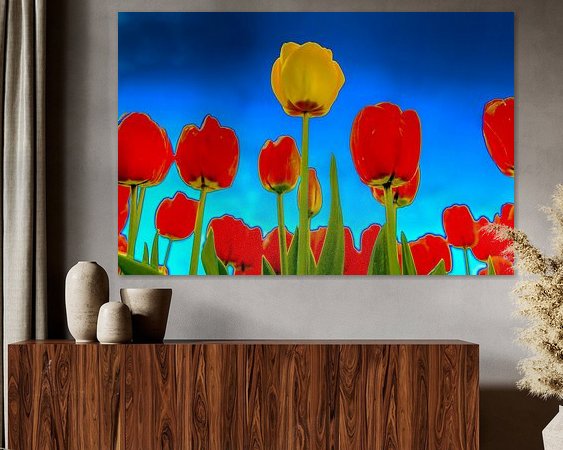 Voorbeeld van het werk in een kamer