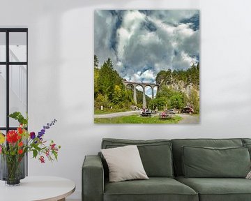 Viaduc du Chemin de fer rhétique de Landwasser, Filisur, Grisons, Suisse sur Rene van der Meer