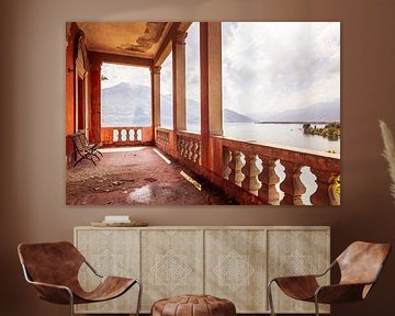 Prachtig nostalgisch uitzicht op Lago Maggiore van Truus Nijland