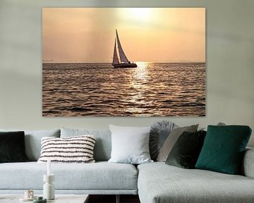 Sailing with sunset on the IJsselmeer in the Netherlands by Eye on You