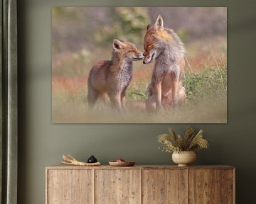 Foxy Love - Moeder en vossenwelpje van Roeselien Raimond