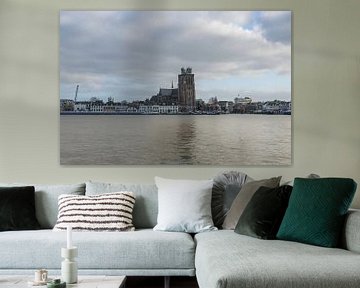 Panorama van Dordrecht met de Grote Kerk en de Oude Maas van Patrick Verhoef