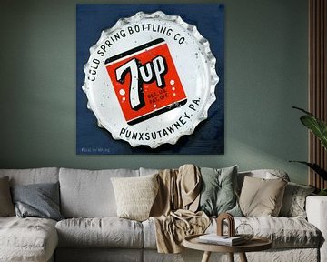 Vintage kroonkurken,  7up van Rob de Vries, Realistische kunst