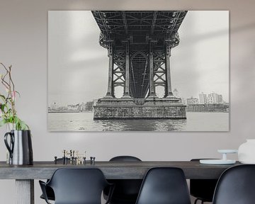De Brooklyn bridge, New York city, in zwart wit van Bert Broer
