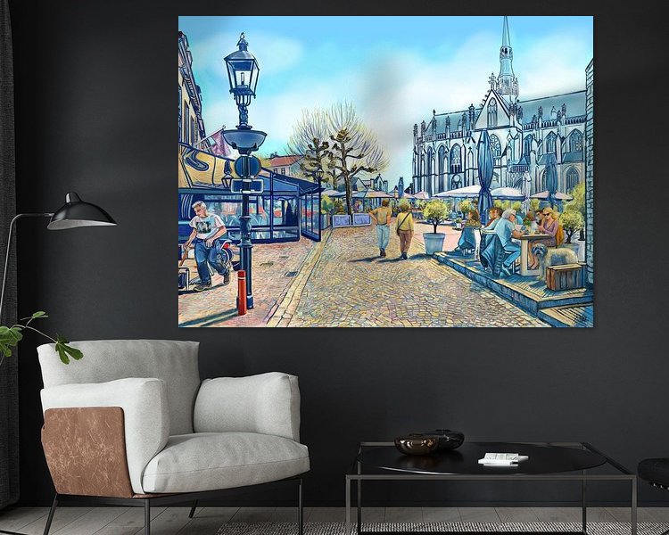 Voorbeeld van het werk in een kamer