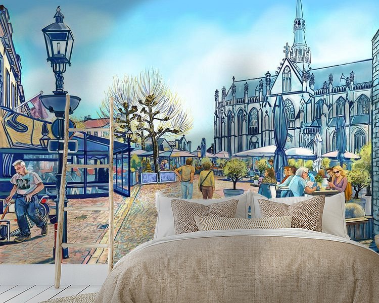 Voorbeeld van het werk in een kamer