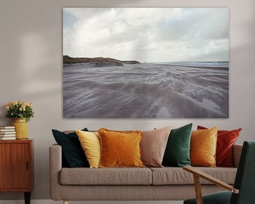 Stuifzand op het strand van Vlieland - fotografie print van Laurie Karine van Dam