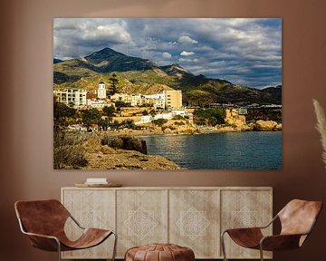 Coast and mountains Sierras de Tejeda of Nerja Andalusia Spain by Dieter Walther