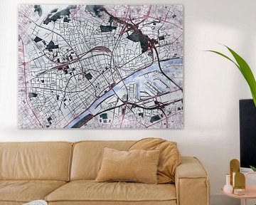 Map of Argenteuil with the style 'White Winter' by Maporia
