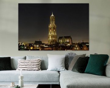 Cityscape of Utrecht with Dom tower and Dom church