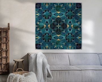Art Deco Great Gatsby Design Gold Turquoise