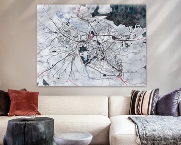 Map of Verdun with the style 'White Winter' by Maporia