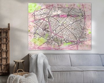 Map of Drancy with the style 'Soothing Spring' by Maporia