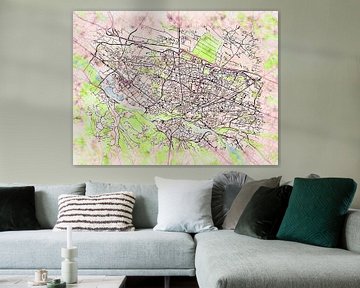 Kaart van Pau in de stijl 'Soothing Spring' van Maporia