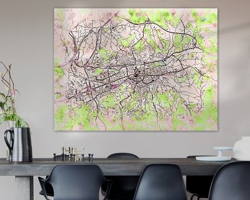 Map of Brive-la-Gaillarde with the style 'Soothing Spring' by Maporia