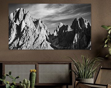 Les Dolomites en noir et blanc