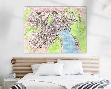 Map of Annecy with the style 'Soothing Spring' by Maporia