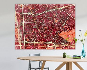 Kaart van Aubervilliers in de stijl 'Amber Autumn' van Maporia