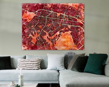 Kaart van Cergy in de stijl 'Amber Autumn' van Maporia