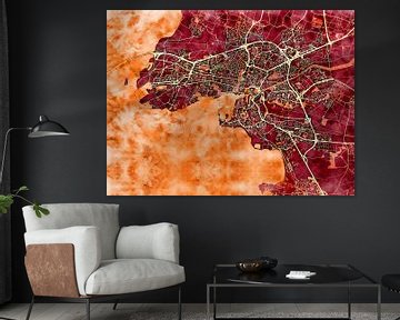Kaart van La Rochelle in de stijl 'Amber Autumn' van Maporia
