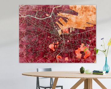 Map of La Seyne-sur-Mer with the style 'Amber Autumn' by Maporia