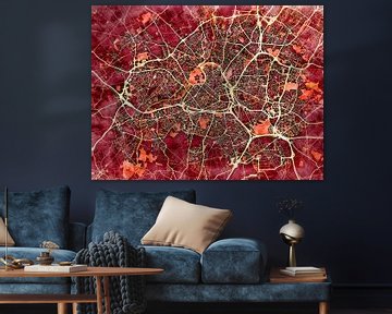 Kaart van Lille in de stijl 'Amber Autumn' van Maporia