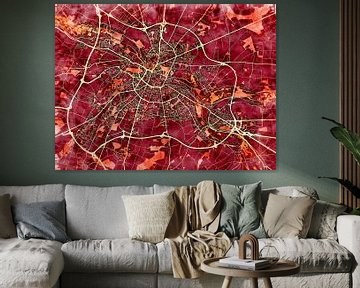 Kaart van Amiens in de stijl 'Amber Autumn' van Maporia