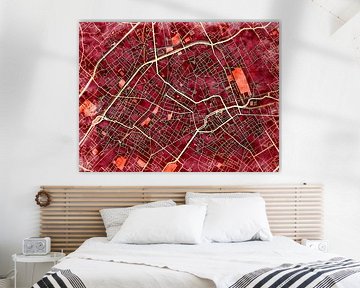 Map of Roubaix with the style 'Amber Autumn' by Maporia