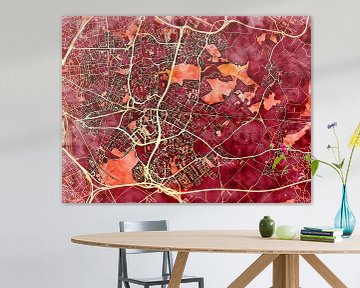 Kaart van Villeneuve-d'Ascq in de stijl 'Amber Autumn' van Maporia